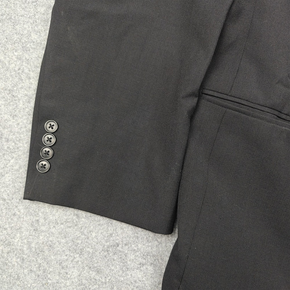 Pronto Uomo Blazer Mens 60L Big & Tall Black Wool Two Button Sport Coat Jacket - Picture 3 of 14